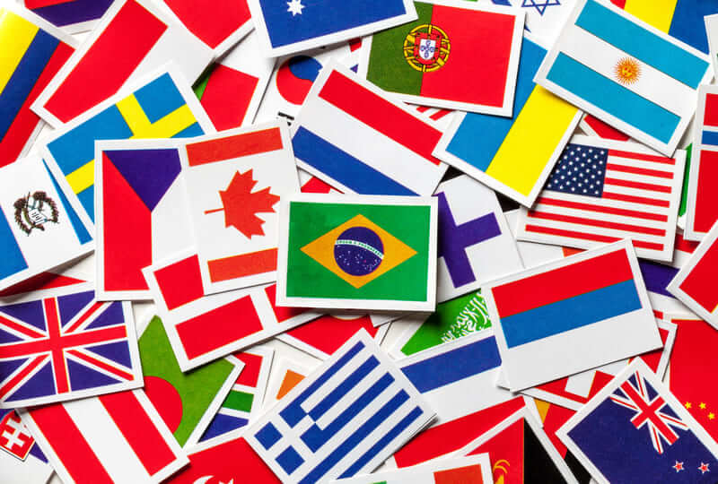 Flags of Countries Around the World that represent International SEO